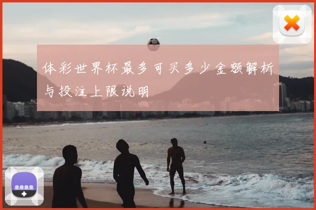 体彩世界杯最多可买多少金额解析与投注上限说明